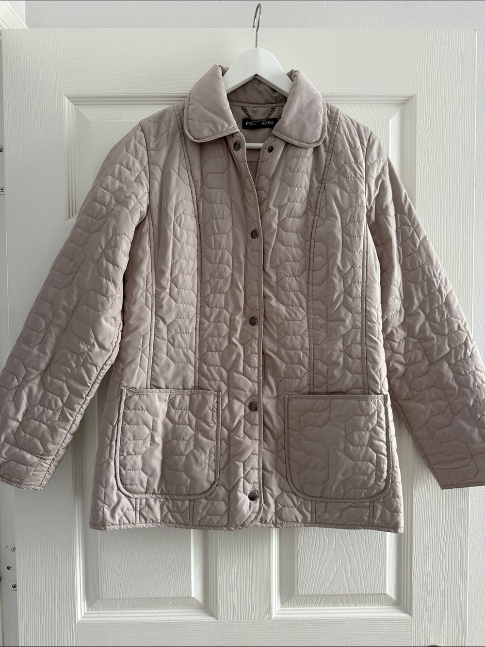 Punt O Roma Quilted Utility Jacket in Taupe